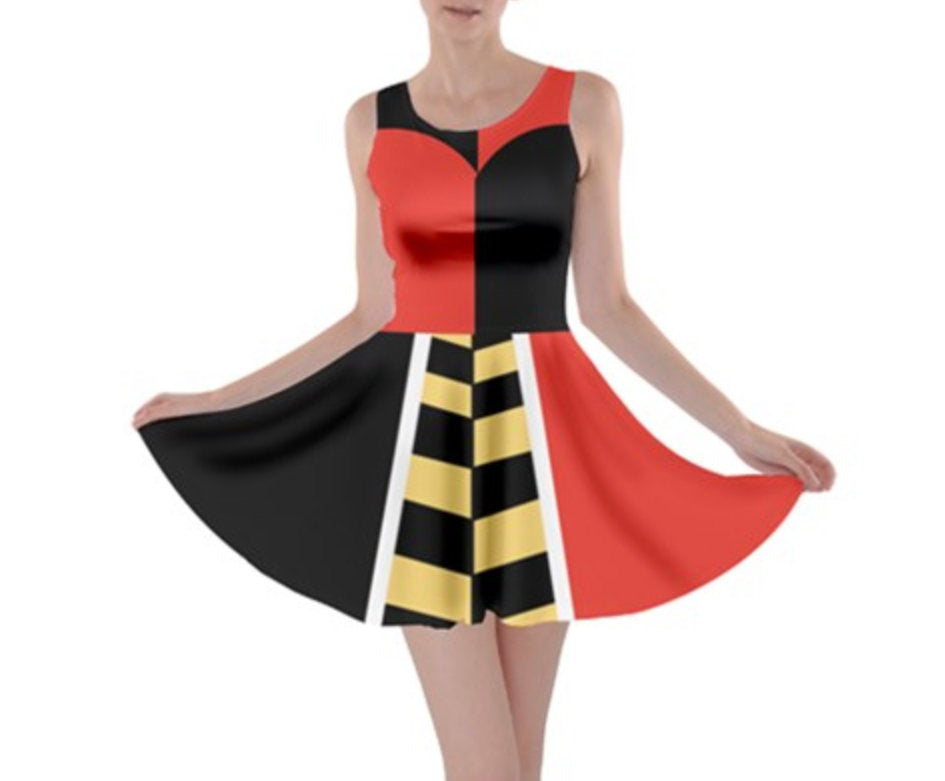 Queen of Hearts Alice In Wonderland Inspired Skater Dress