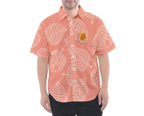 Men's Isabelle Animal Crossing New Horizons Short Sleeve Button Down Shirt