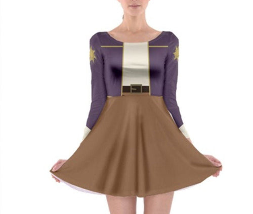 Eugene Fitzherbert Tangled The Series Inspired Long Sleeve Skater Dress