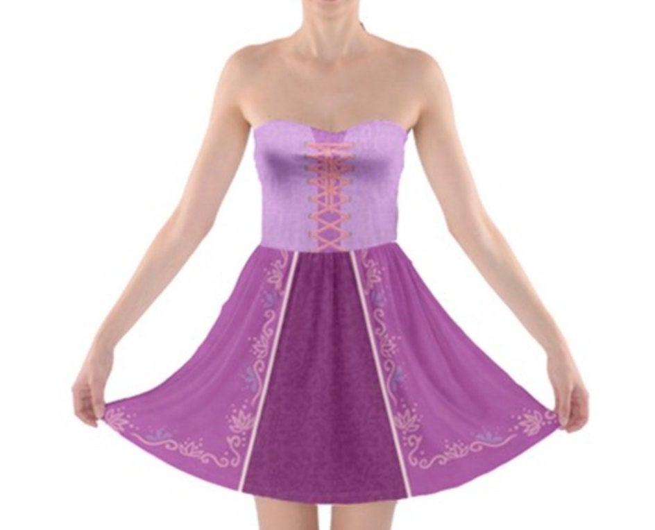 Rapunzel Tangled Inspired Sweetheart Skater Dress