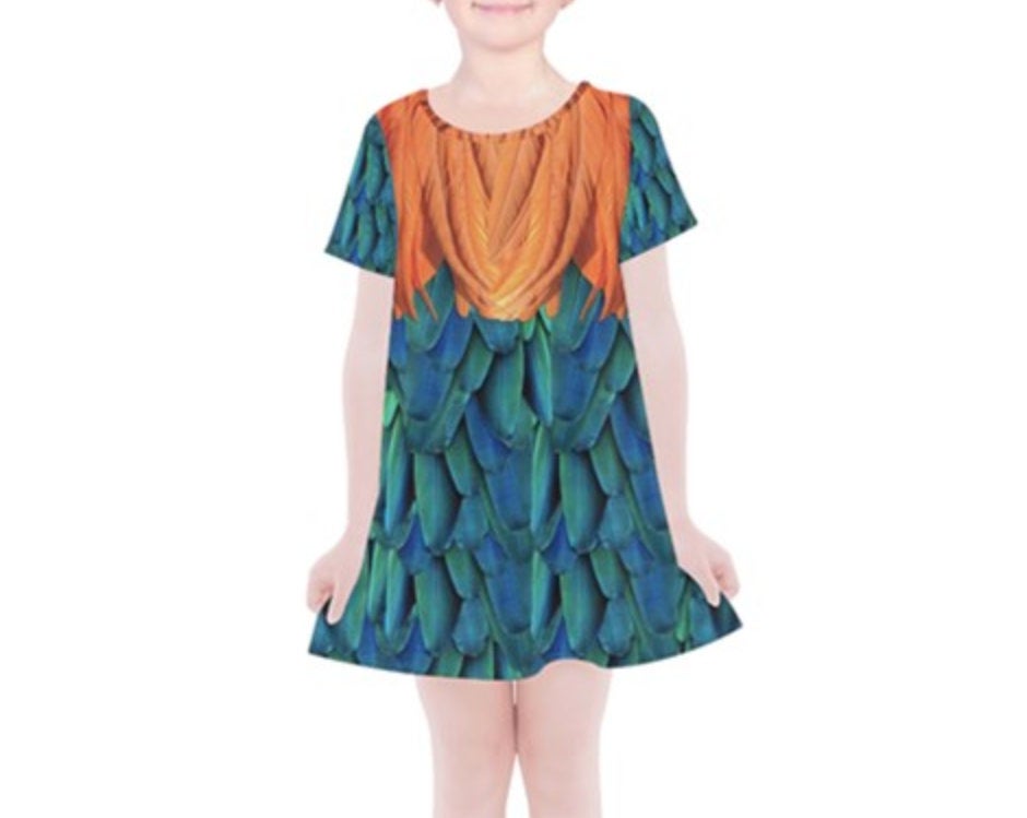 Kid's Hei Hei Moana Inspired Short Sleeve Dress