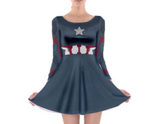 Captain America The Avengers Inspired Long Sleeve Skater Dress