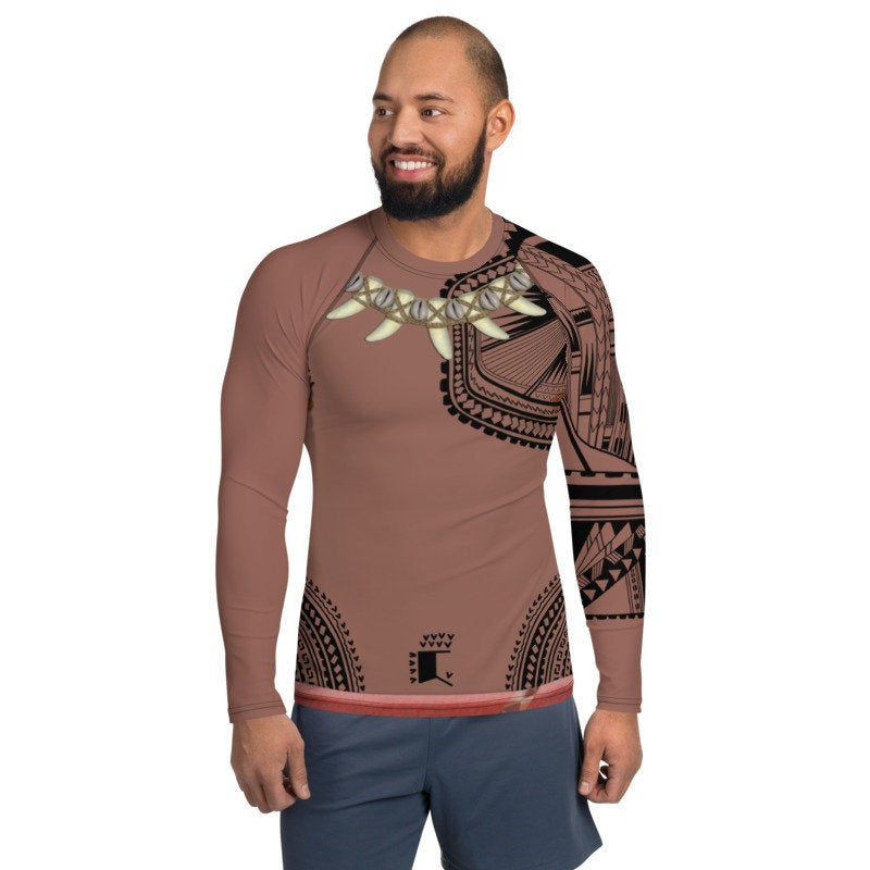 Men's Chief Tui Moana Inspired Athletic Long Sleeve Shirt
