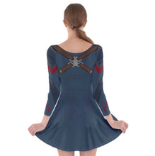 Captain America The Avengers Inspired Long Sleeve Skater Dress