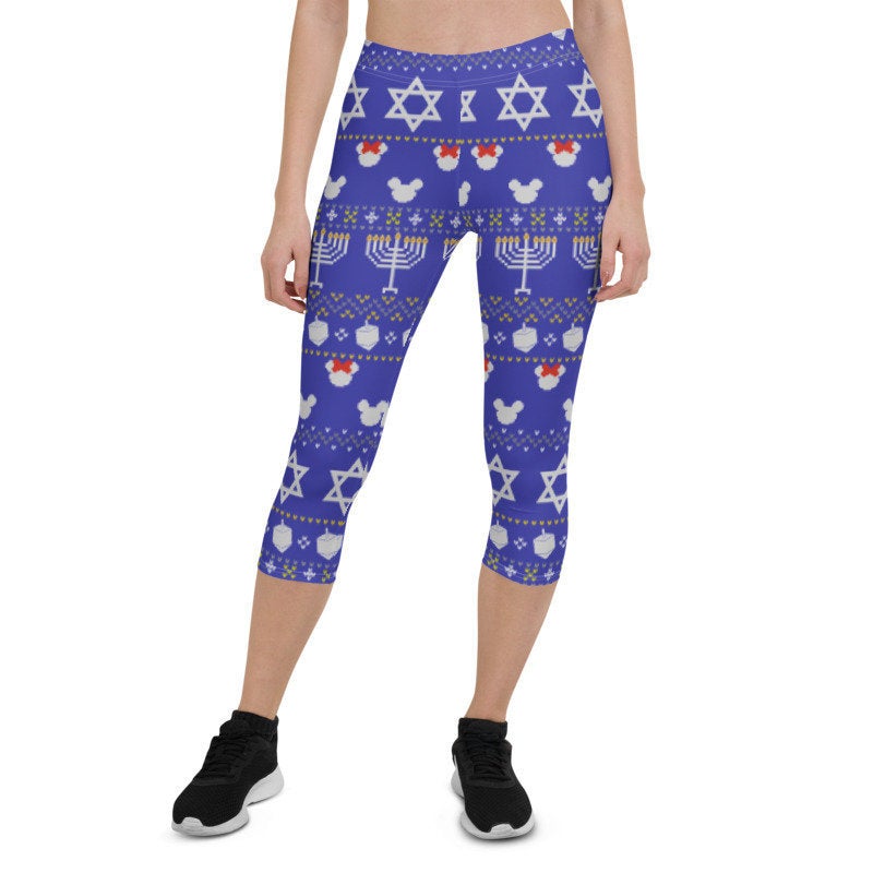 Hanukkah Mickey and Minnie Inspired Capri Leggings