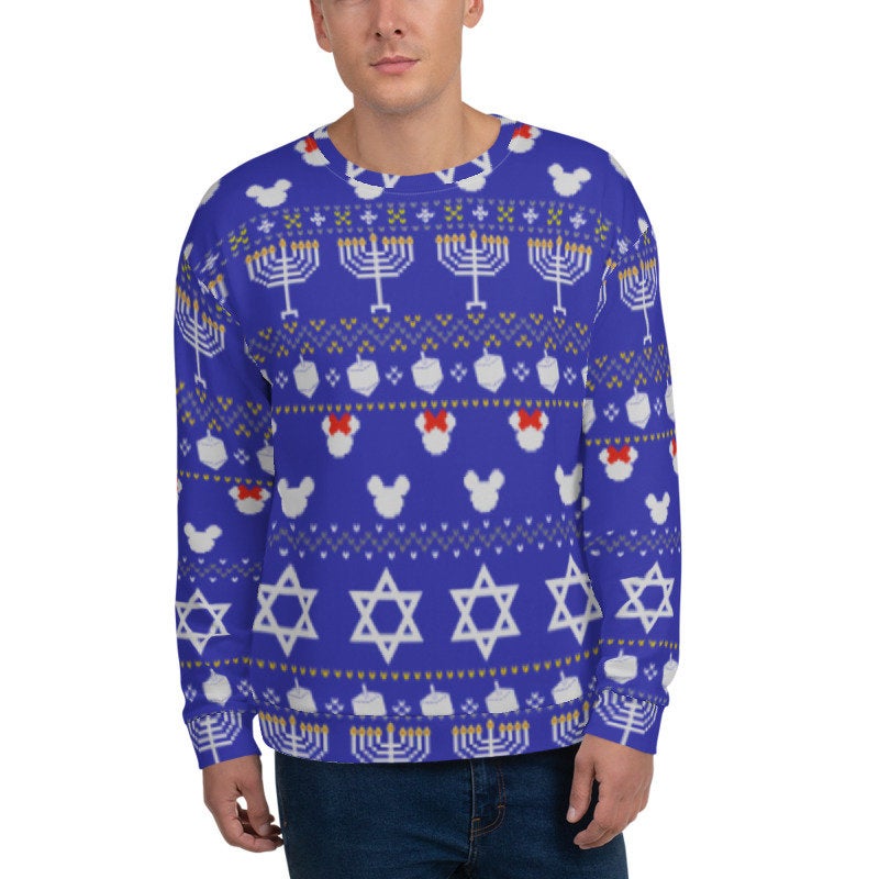Men's Hanukkah Mickey and Minnie Inspired Crewneck Sweatshirt