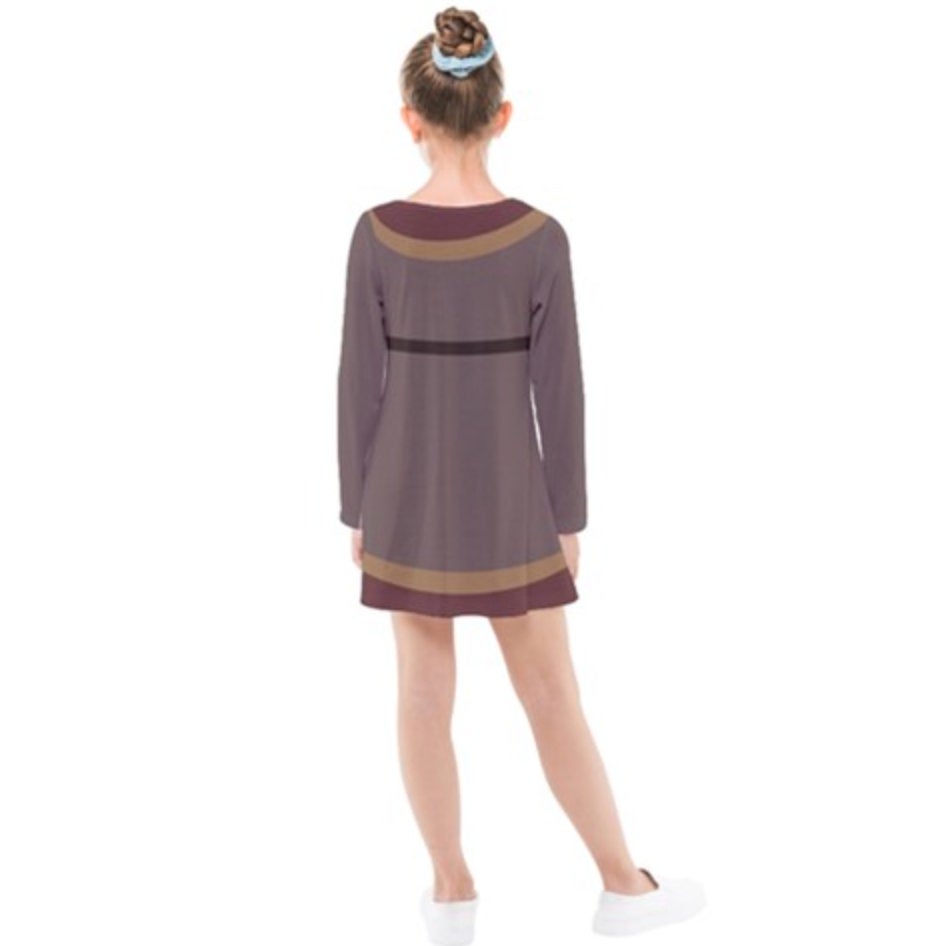 Kid&#39;s Cassandra Tangled the Series Inspired Long Sleeve Dress