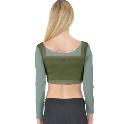 Young Anna Frozen Inspired Long Sleeve Crop Top