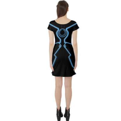Tron Legacy Inspired Short Sleeve Skater Dress