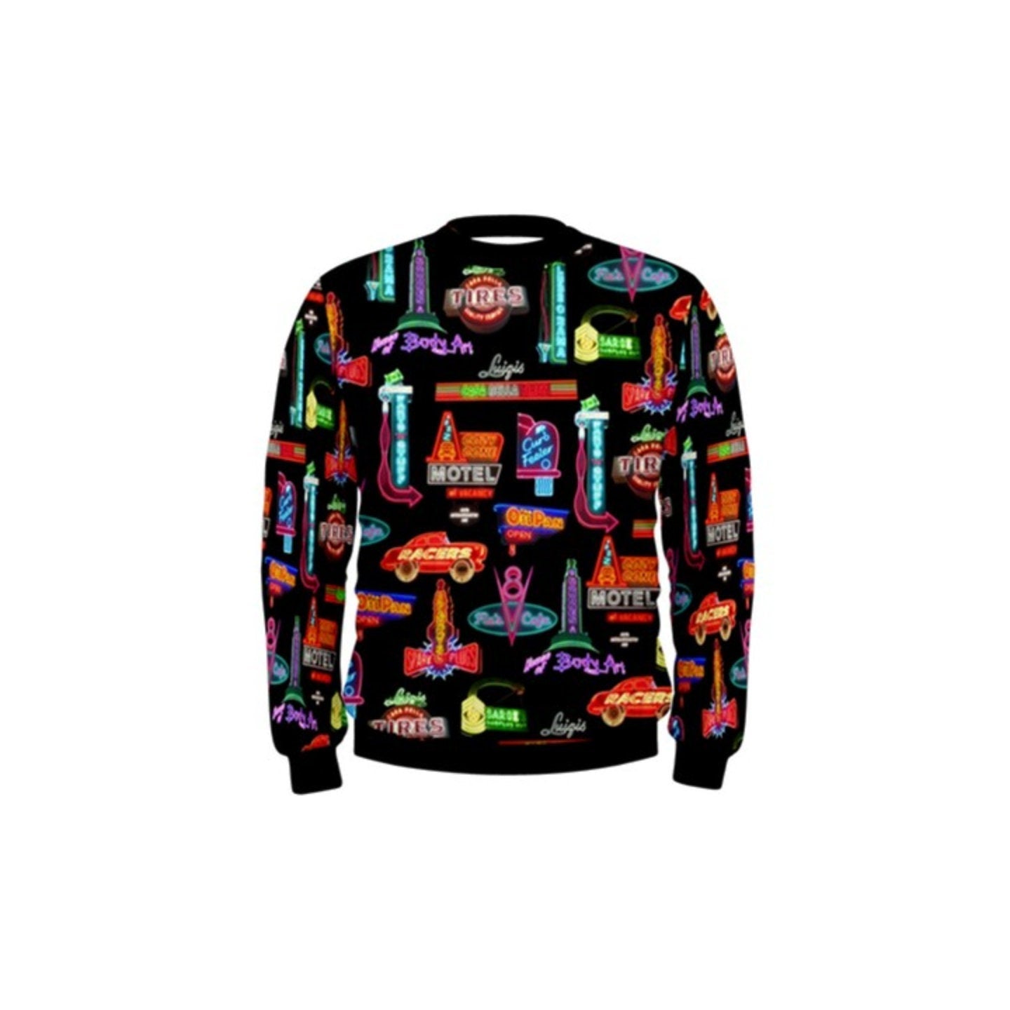 Men&#39;s Cars Land Neon Crewneck Sweatshirt