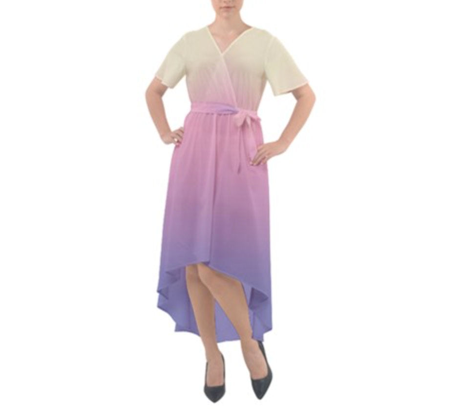 Padme Amidala Star Wars Inspired High-Low Chiffon Wrap Dress