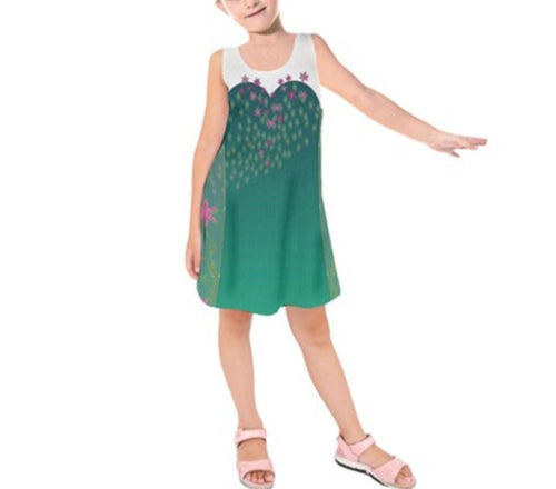 Kid's Elsa Frozen Fever Inspired Sleeveless Dress