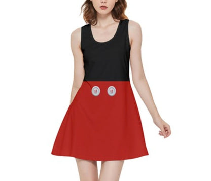 Mickey / Steamboat Willie Inspired REVERSIBLE Sleeveless Dress