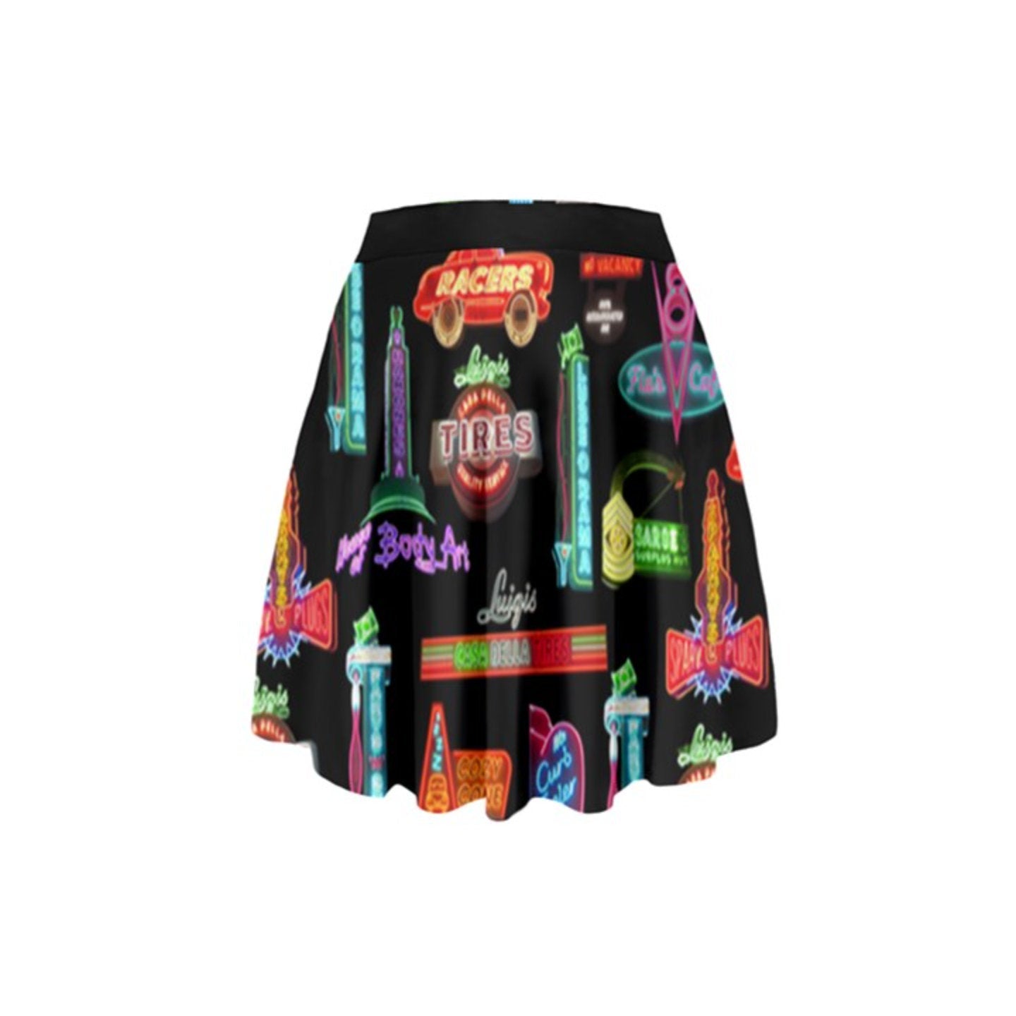 Cars Land Neon Inspired High Waisted Skirt