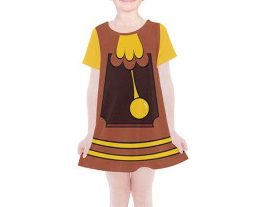 Kid&#39;s Cogsworth Beauty and the Beast Inspired Short Sleeve Dress