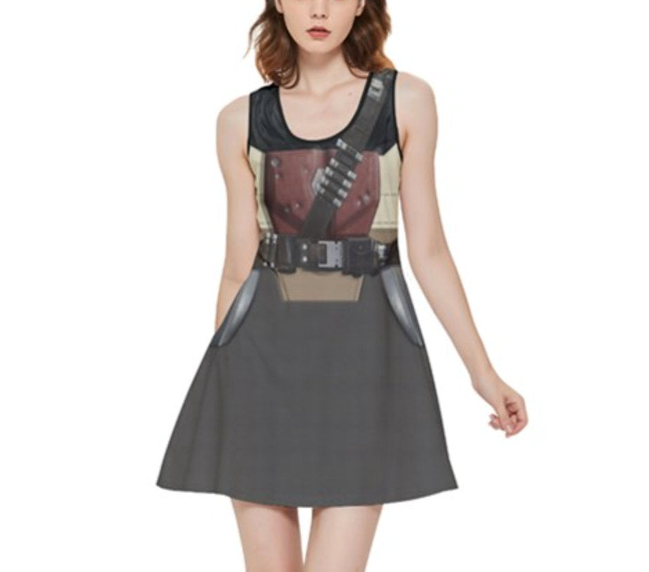 Bounty Hunter / Cara Dune Star Wars Inspired REVERSIBLE Sleeveless Dress