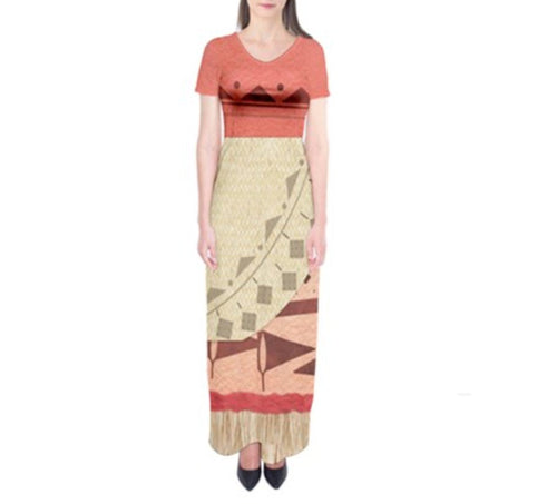 Grandma Tala Moana Inspired Short Sleeve Maxi Dress