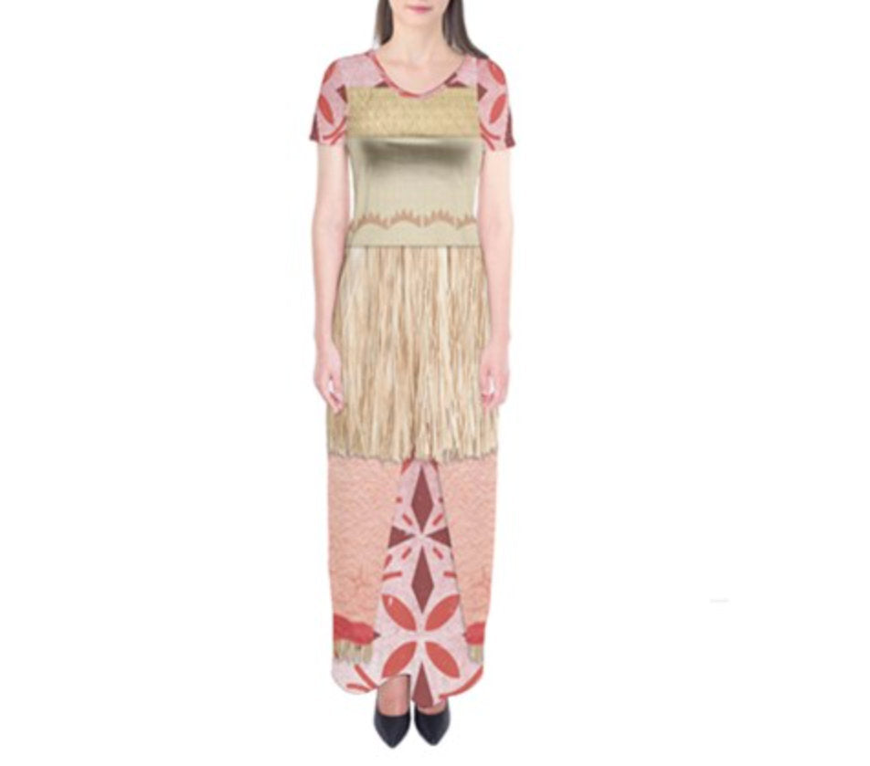 Sina Moana Inspired Short Sleeve Maxi Dress