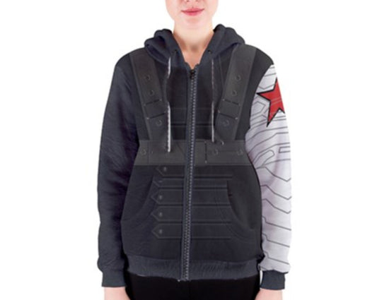 Women&#39;s Winter Soldier Inspired Zipper Hoodie