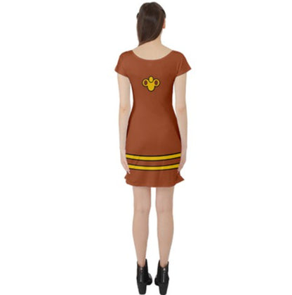 Cogsworth Beauty and the Beast Inspired Short Sleeve Skater Dress