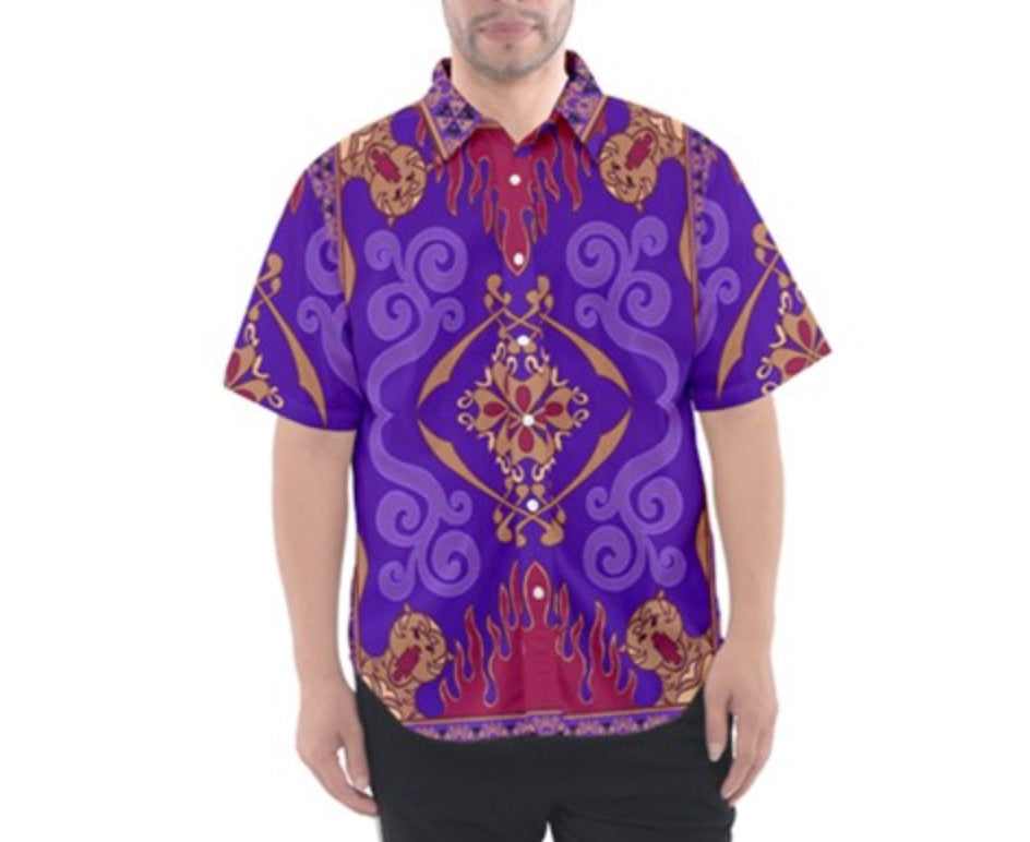 Magic Carpet Aladdin Inspired Short Sleeve Button Down Shirt
