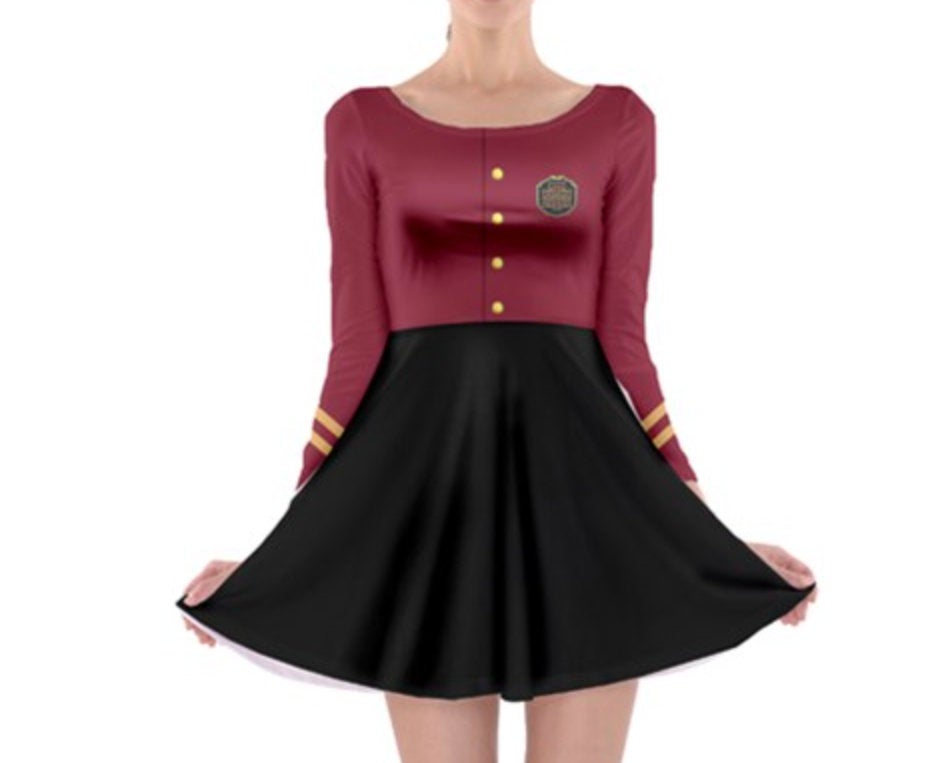 Tower of Terror Bellhop Inspired Long Sleeve Skater Dress