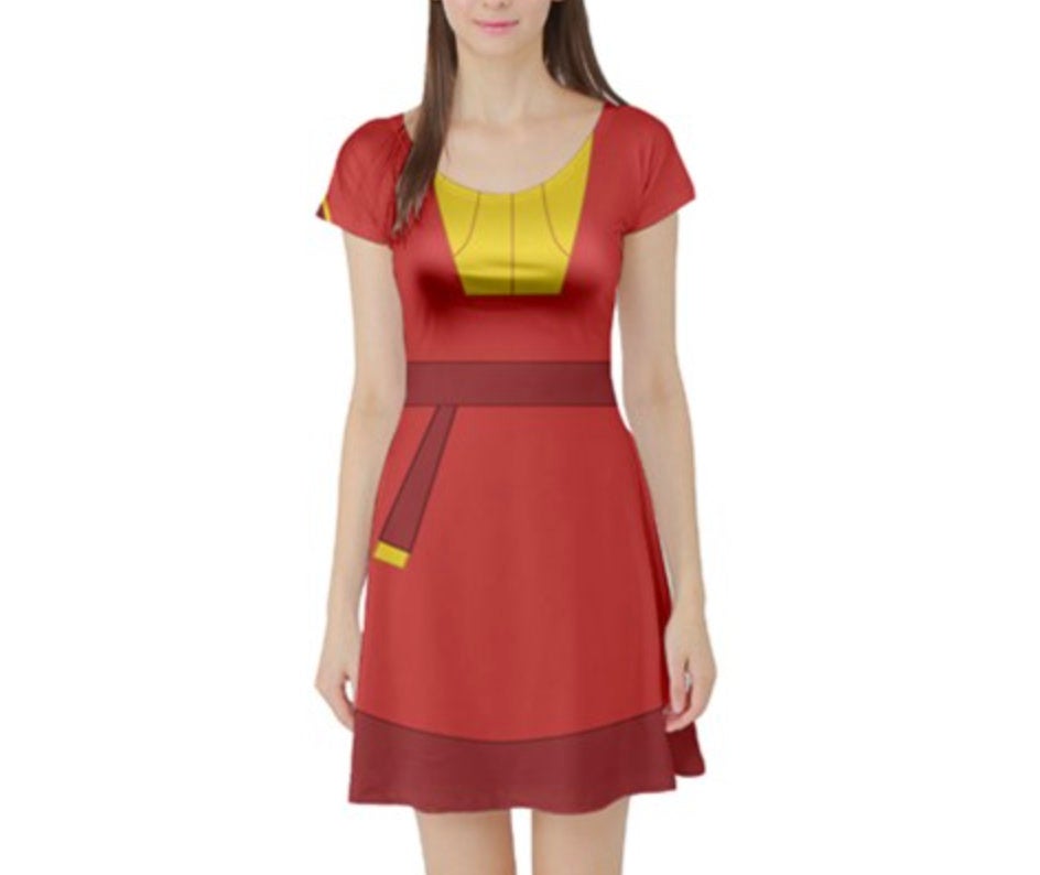 Kuzco Emperor's New Groove Inspired Short Sleeve Skater Dress