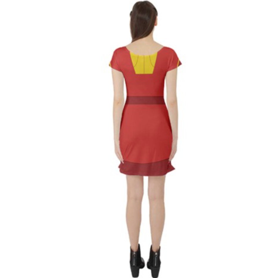 Kuzco Emperor's New Groove Inspired Short Sleeve Skater Dress