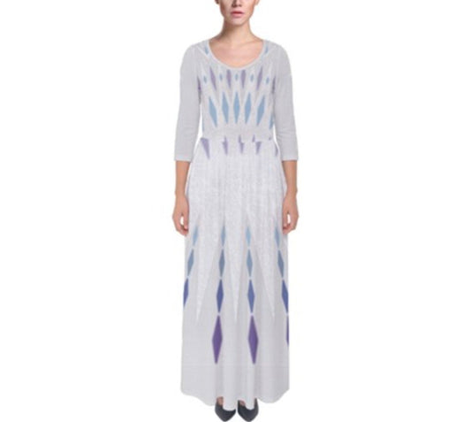 Elsa Elements Frozen 2 Inspired Quarter Sleeve Maxi Dress