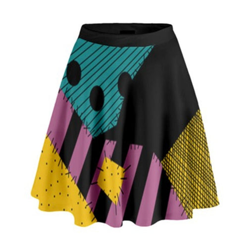 Sally Nightmare Before Christmas Inspired High Waisted Skirt