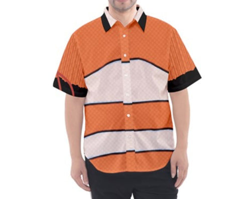 Nemo Inspired Short Sleeve Button Down Shirt