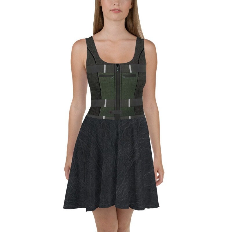 Black Widow The Avengers Inspired Skater Dress