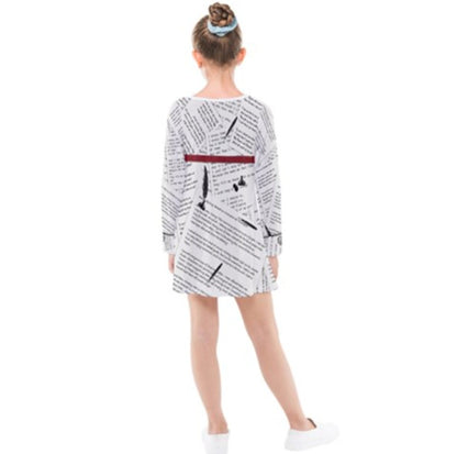 Kid's Poet Minnie Topolino's Terrace Inspired Long Sleeve Dress