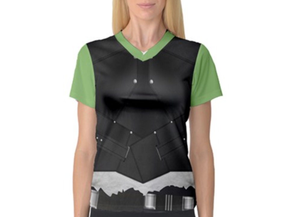 Women's Gamora Guardians of the Galaxy Inspired ATHLETIC V-Neck Shirt