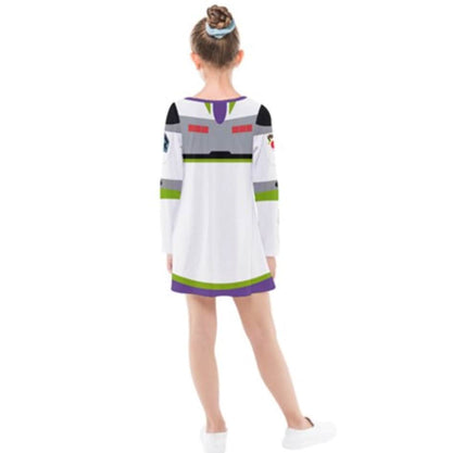 Kid's Buzz Lightyear Toy Story Inspired Long Sleeve Dress