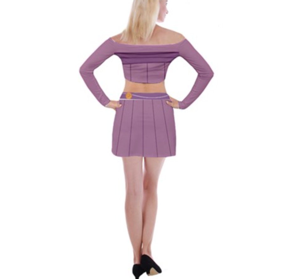Megara Hercules Inspired Off Shoulder Top and Mini Skirt Set
