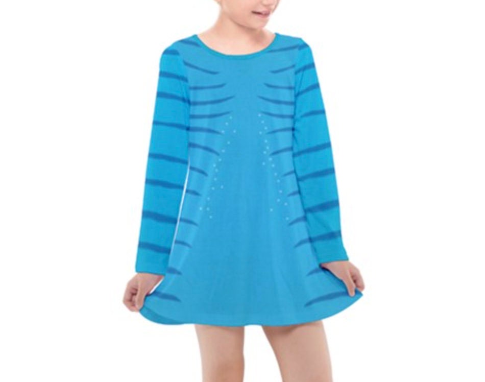 Kid's Navi Avatar Inspired Long Sleeve Dress
