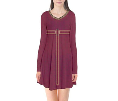 Mother Gothel Tangled Inspired Long Sleeve Flare Dress