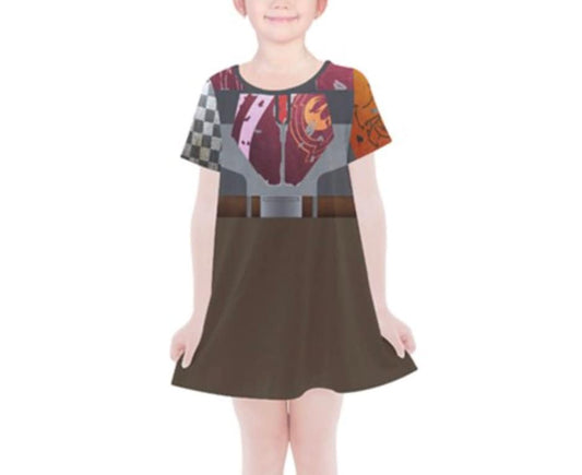Kid's Sabine Wren Star Wars Inspired Short Sleeve Dress