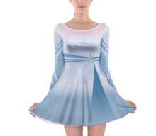 Elsa Black Sea Frozen 2 Inspired Long Sleeve Skater Dress