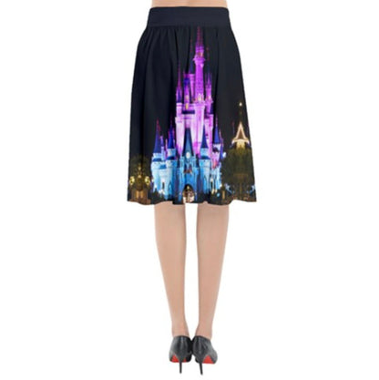 Cinderella Castle Castle Nighttime Inspired Flared Midi Skirt