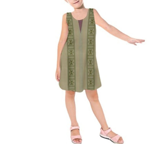 Kid's Bruno Encanto Inspired Sleeveless Dress