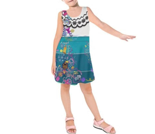 Kid's Mirabel Encanto Inspired Sleeveless Dress