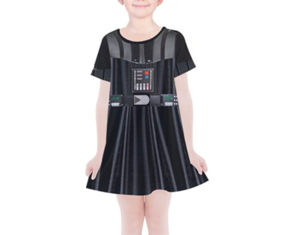 Kid's Darth Vader Star Wars Inspired Short Sleeve Dress