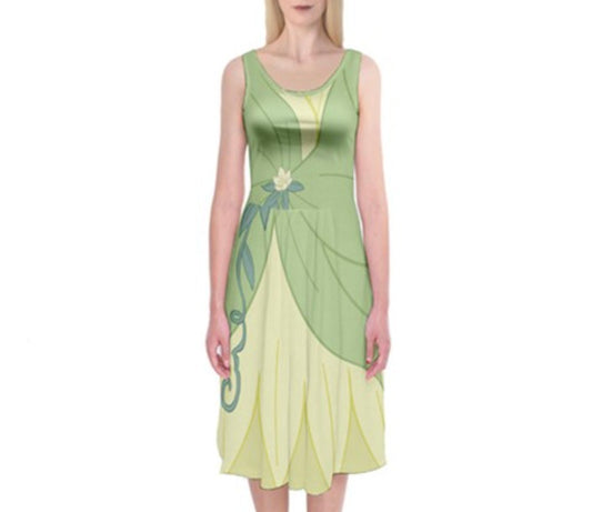 Tiana Princess and the Frog Inspired Tank Midi Dress