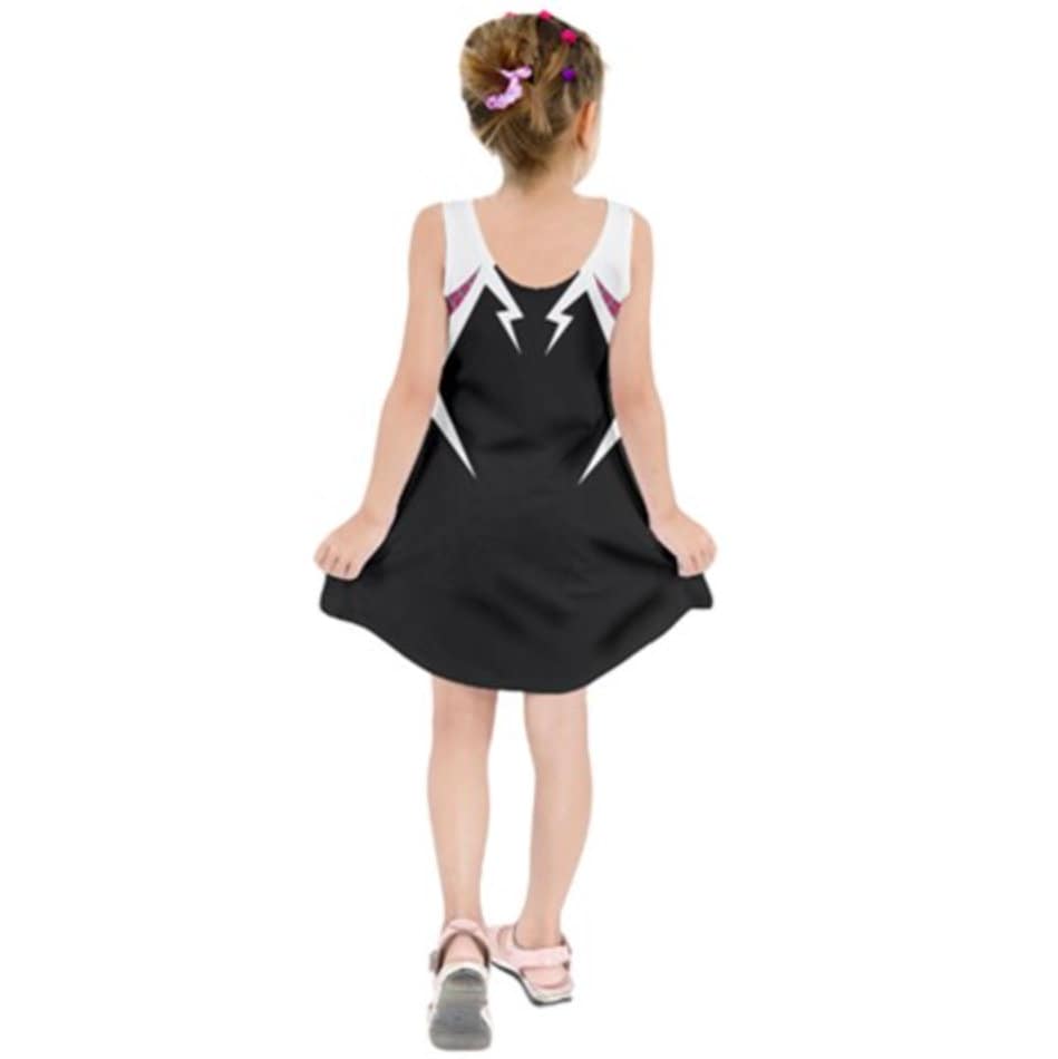 Kid's Spider-Gwen Into the Spider-Verse Inspired Sleeveless Dress
