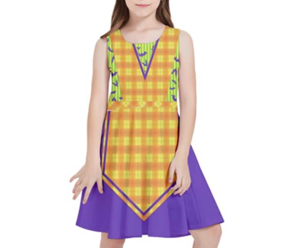 Kid's Mickey's Not So Scary Cast Member Inspired Sleeveless Skater Dress