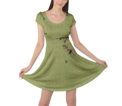 Oogie Boogie The Nightmare Before Christmas Inspired Cap Sleeve Skater Dress