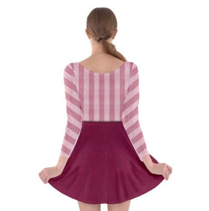 Edith Despicable Me Inspired Long Sleeve Skater Dress