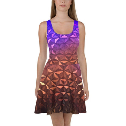 RUSH ORDER: Epcot Nighttime Spaceship Earth Inspired Skater Dress